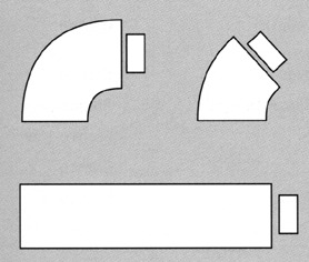 303809 COPPIA CURVE COASSIALE 45' C/FASCETTA
