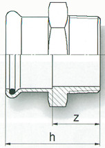 31713 D.76,1-2"1/2 MANICOTTO MISTO FIL.M INOX